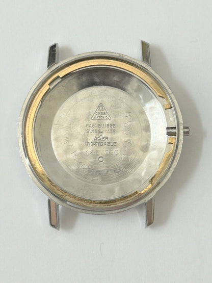 Omega Ref 166.020 34.5mm watch case back parts dial bezel crystal for Cal 560 - Used Watch Parts