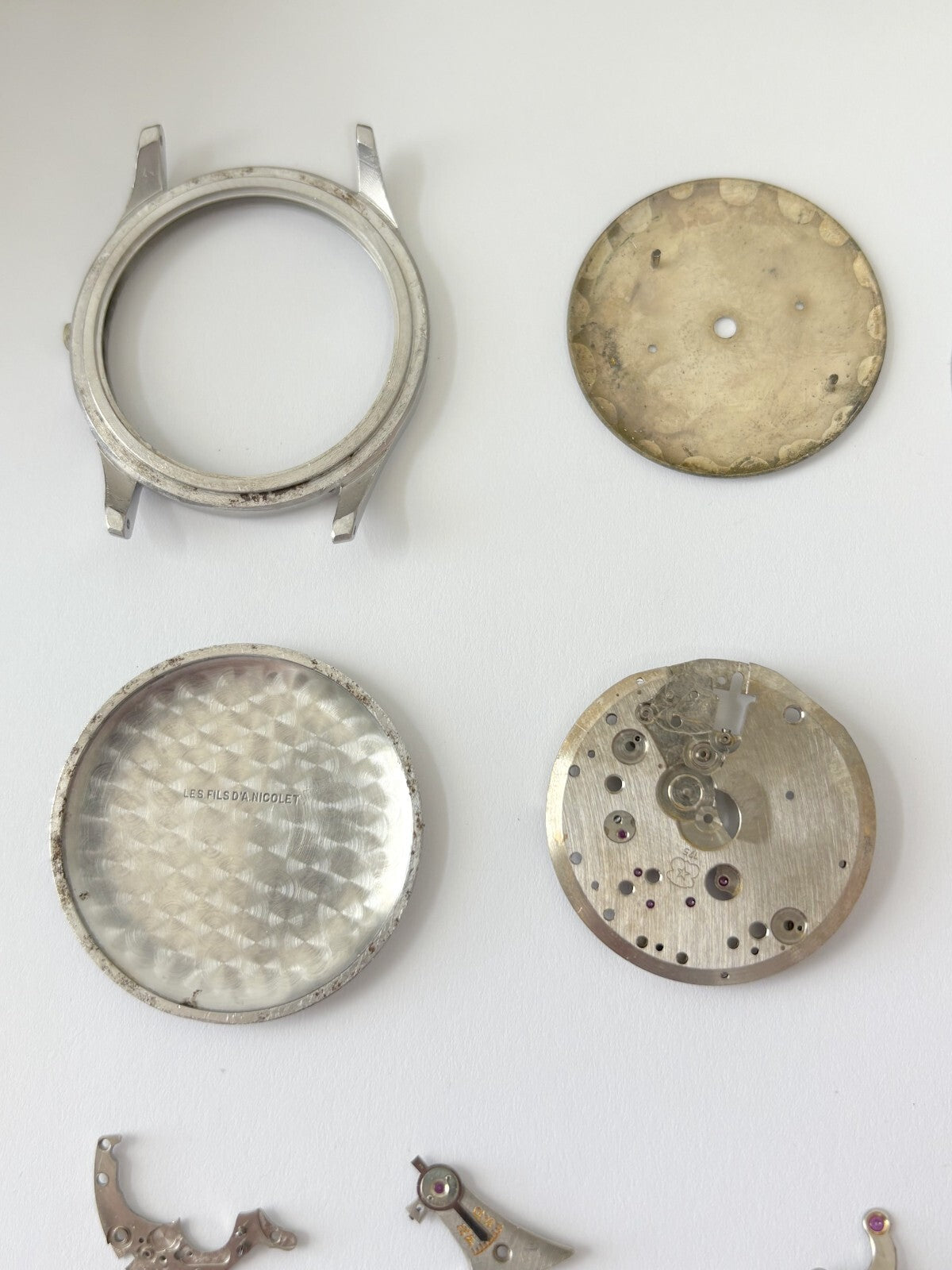 Venus Cal 175 Movement Part Balance Wheel Spring Bridge Fork Wakmann Breitling 2