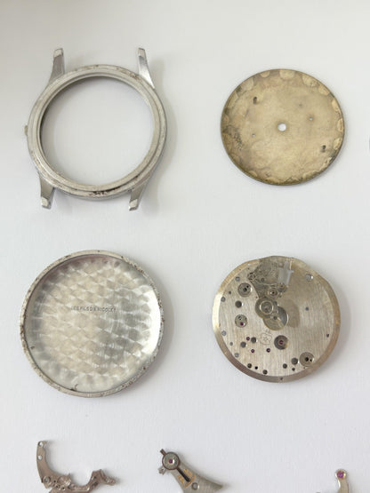 Venus Cal 175 Movement Part Balance Wheel Spring Bridge Fork Wakmann Breitling 2