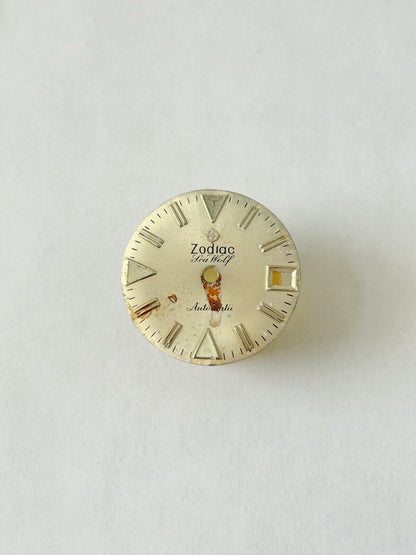 Vintage Zodiac ref 722-916 diver watch parts case back bezel movement crown - Used Watch Parts