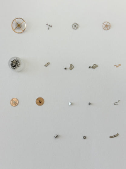 Omega Cal 550 Watch Movement Parts Dial Balance Spring Plate Fork Wheel Rotor 6