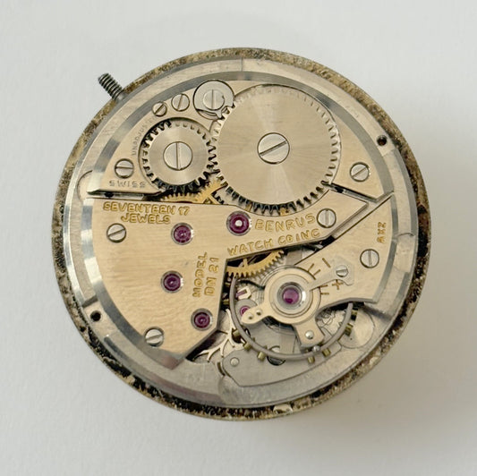 Benrus Caliber DN21 Watch Parts Movement Balance Fork Spring Bridge