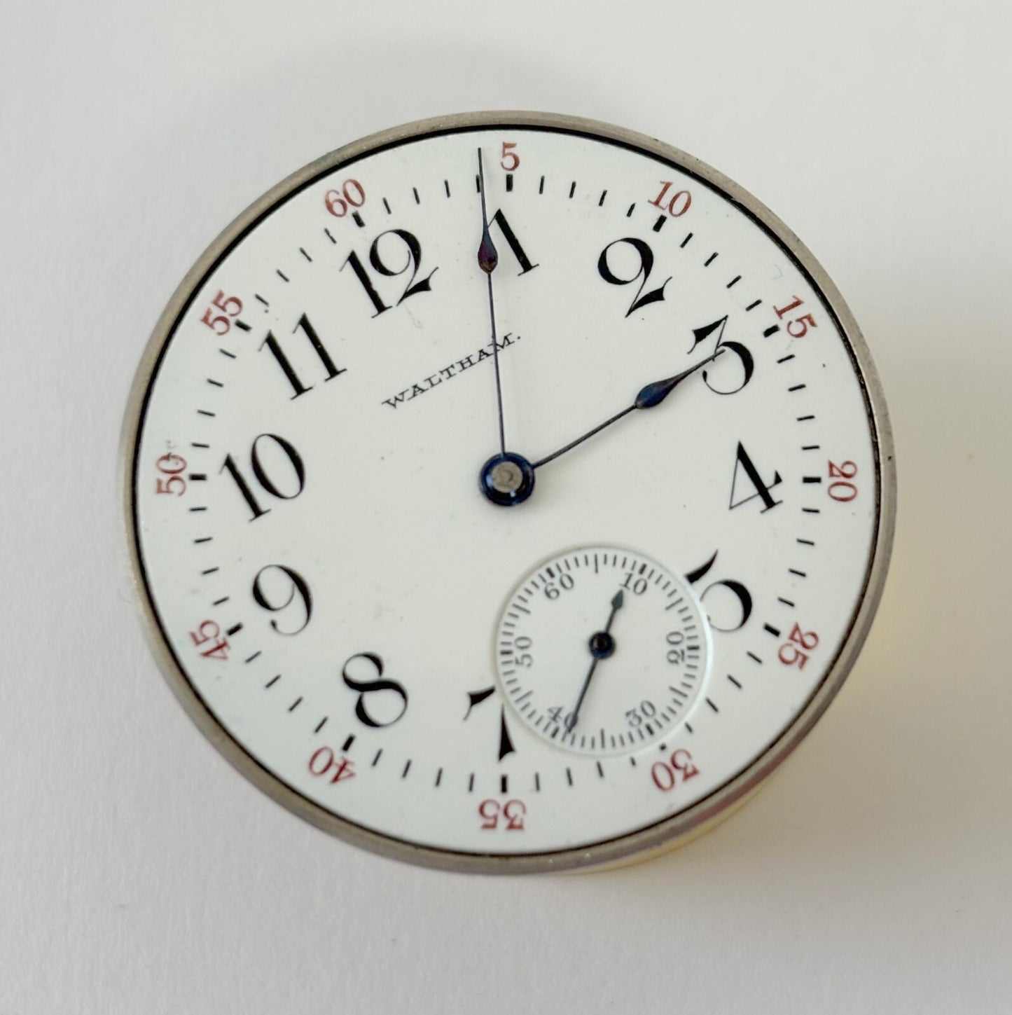 Waltham Grade Seaside Pocket Watch Part Movement Balance Fork Spring Bridge Dial