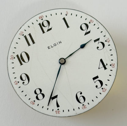 Elgin Grade 295 Pocket Watch Part Movement Balance Fork Spring Bridge Dial Hands