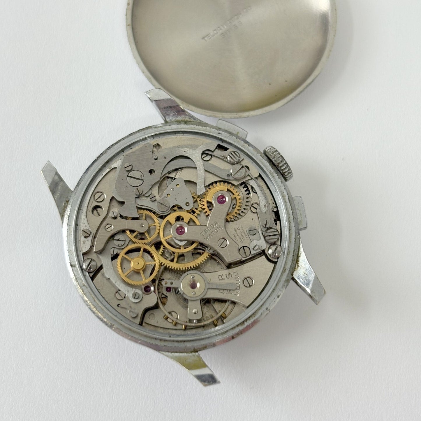 vtg chronograph telda venus 188 35.5mm