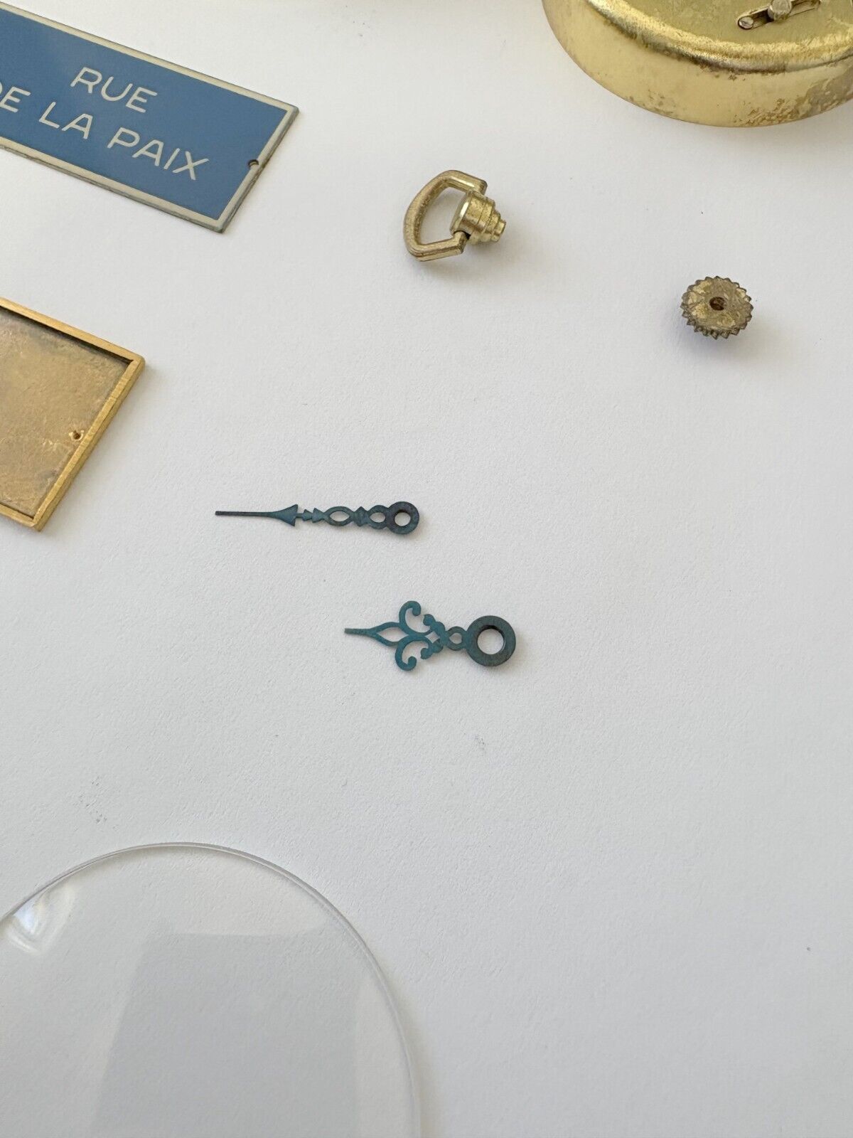 Jaeger LeCoultre Ref 397 Clock Case Parts Crystal Dial Hands Rue De La Paix