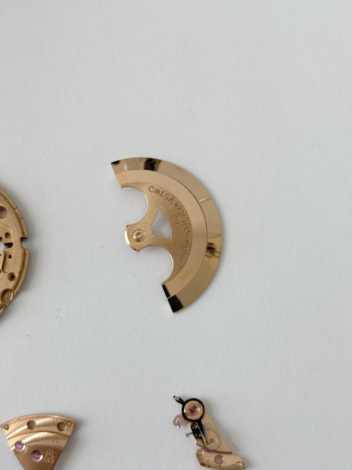 Omega Cal 563 Watch Parts Movement Calendar Disc Fork Wheels Springs Bridge 5