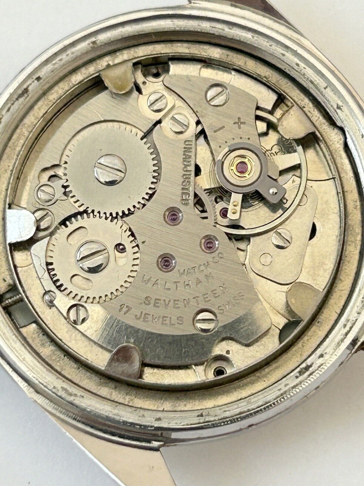 Waltham Cal AS 1802 / 03 Watch Parts Movement Balance Spring Dial Hand Case