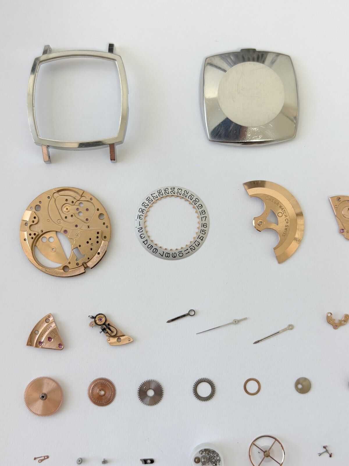 Omega Cal 565 Watch Movement Parts Balance Fork Wheel Spring Bridge Escapement 4