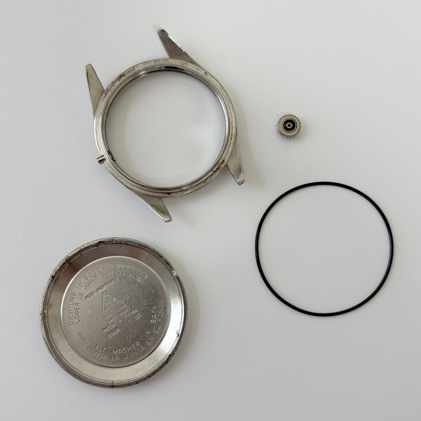 Vintage Omega Seamaster 2938 1 SC watch case with crown 35mm diameter