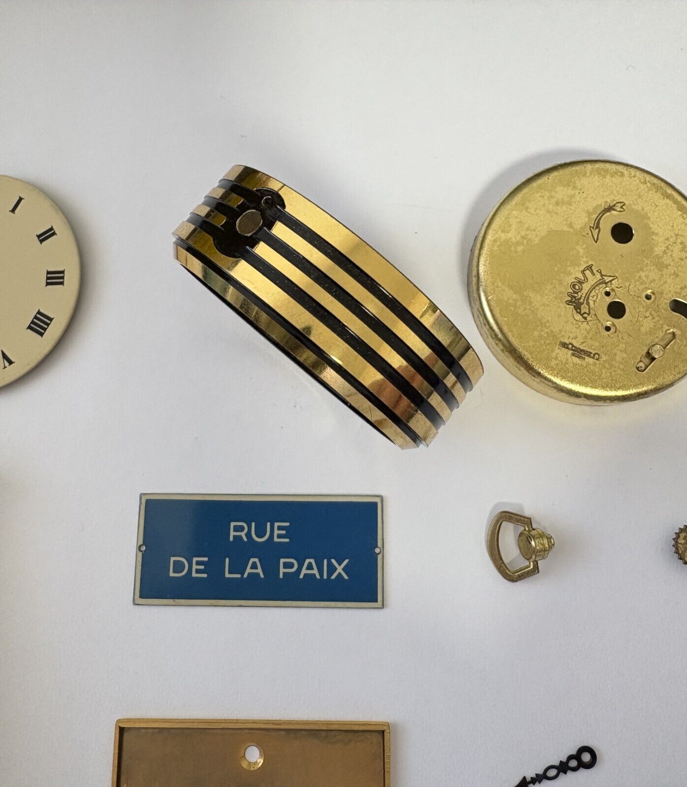 Jaeger LeCoultre Ref 397 Clock Case Parts Crystal Dial Hands Rue De La Paix