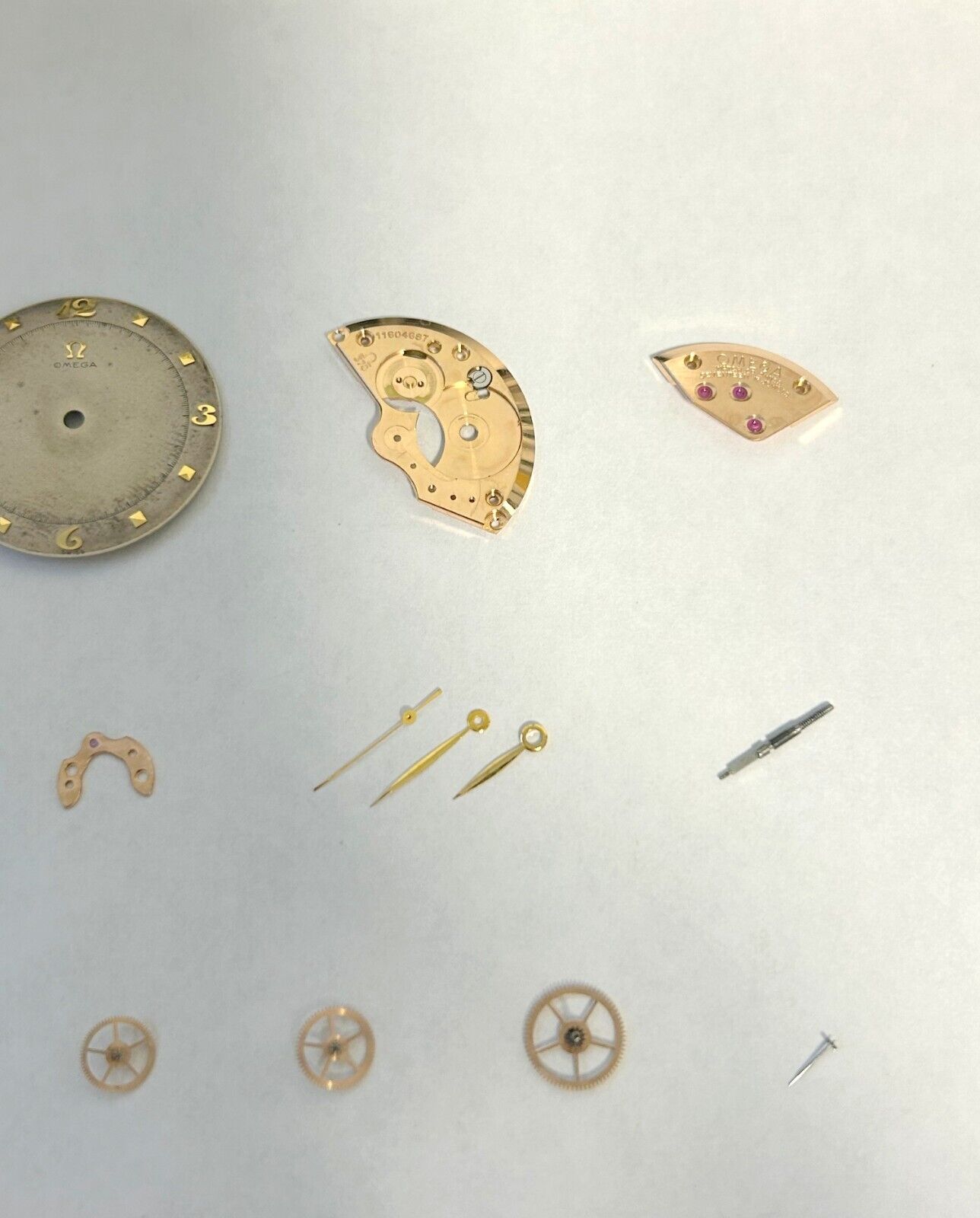 Omega Cal 370 Watch Movement Parts Dial Hands 28 28SC 360 371 372 28SC 360 361 - Used Watch Parts