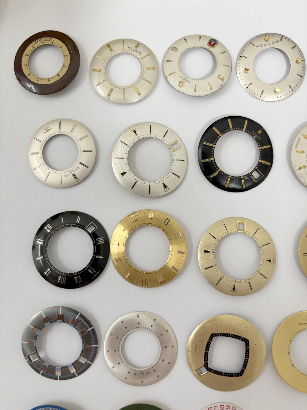 big lot of Jaeger Lecoultre Memovox alarm dials discs