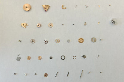 Omega Cal 563 Watch Parts Movement Dial Calendar Disk Fork Wheels Springs Bridge - Used Watch Parts