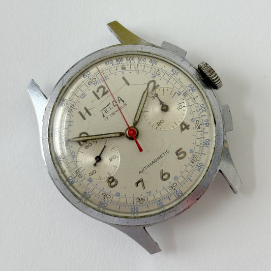 vtg chronograph telda venus 188 35.5mm