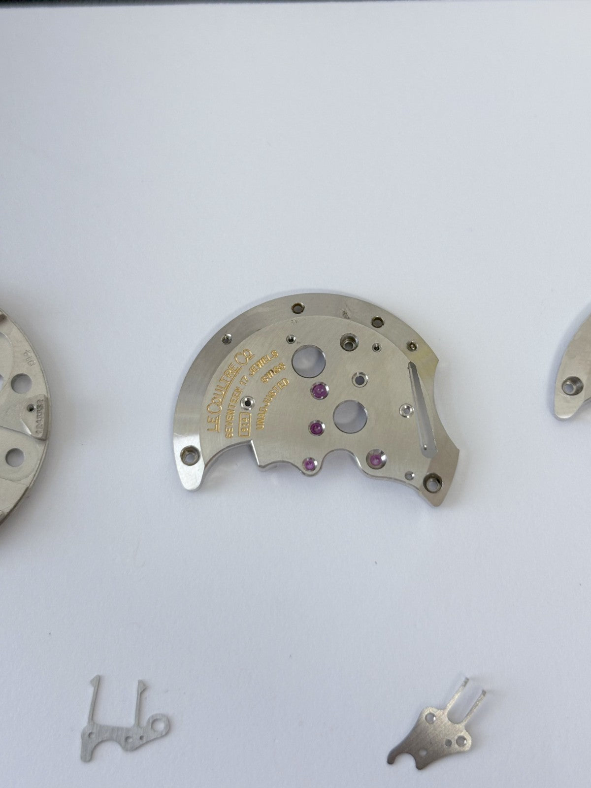 Jaeger LeCoultre Cal 814 Memovox Alarm Movement Part Balance Fork Barrel Wheel