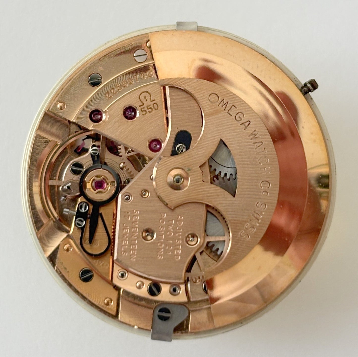 Omega Cal 550 Watch Movement Parts Dial Balance Spring Plate Fork Wheel Rotor 7