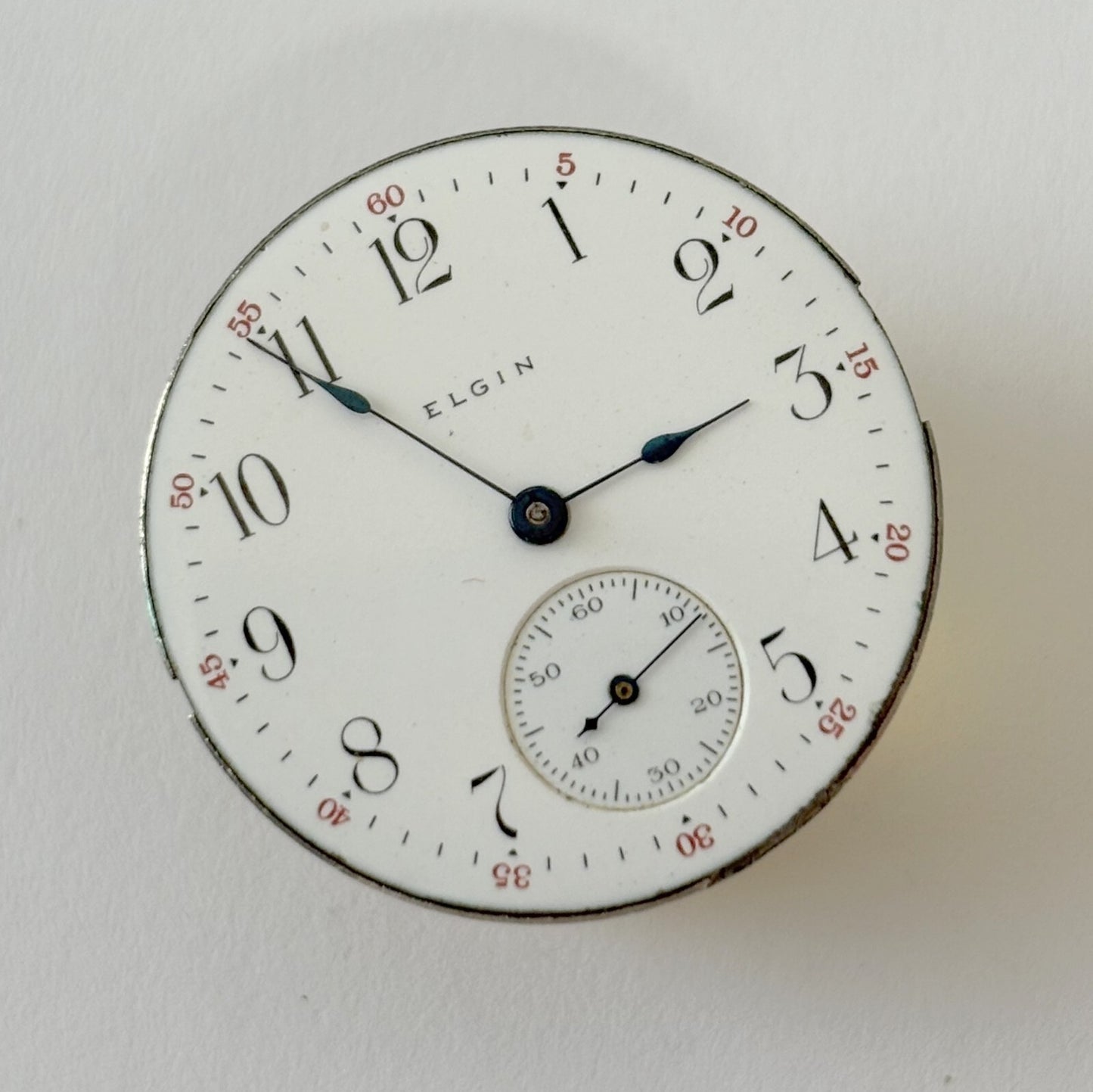 Elgin Grade 354 Pocket Watch Part Movement Balance Fork Spring Bridge Dial Hands
