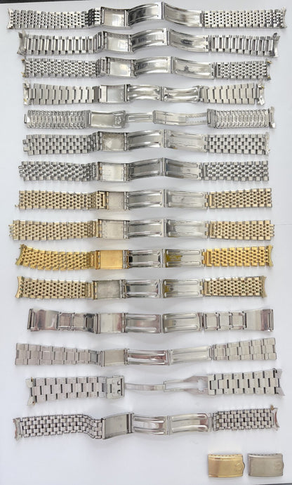 lot of 15 vintage watch bracelets omega rolex tag heuer girard perregaux buckles
