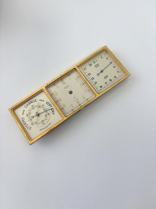 FOR PARTS Angelus threesome weather station clock MISSING MOVEMENT