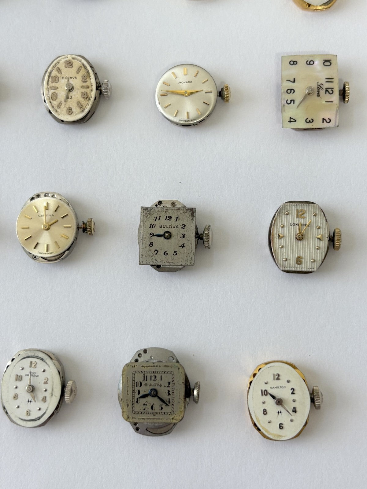 Ladies mechanical watch movements for parts or repair dial hands crown balance
