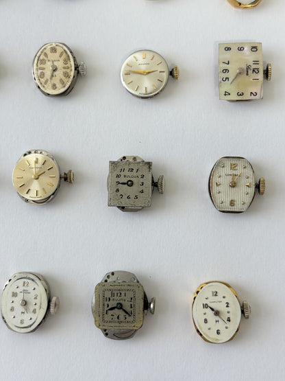 Ladies mechanical watch movements for parts or repair dial hands crown balance