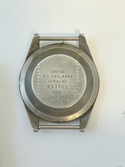 BUSTED FOR PARTS/REPAIR GS-06S-4804 Bulova Benrus Lugran watch military Vietnam - Used Watch Parts