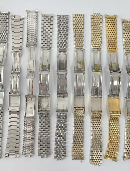 lot of 15 vintage watch bracelets omega rolex tag heuer girard perregaux buckles