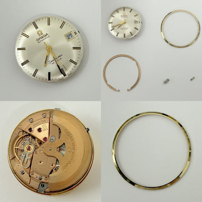 Omega Cal 563 Watch Parts Movement Calendar Disk Fork Wheels Springs Bridge 3