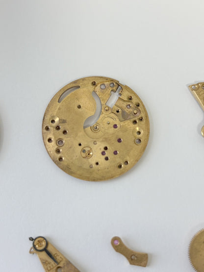 Omega Cal 284 Watch Movement Parts Balance Fork Spring Bridge Barrel Balance