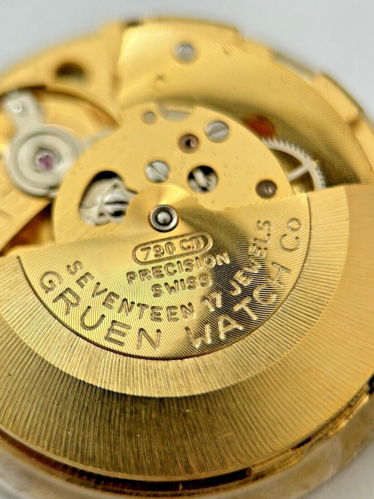 Gruen Cal 790 CD AS 2066 Watch Parts Movement Balance Fork Spring Bridge Dial - Used Watch Parts