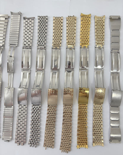 lot of 15 vintage watch bracelets omega rolex tag heuer girard perregaux buckles