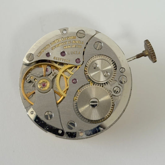 Longines Cal L847.4 Watch Movement For Parts Balance Fork Spring Bridge