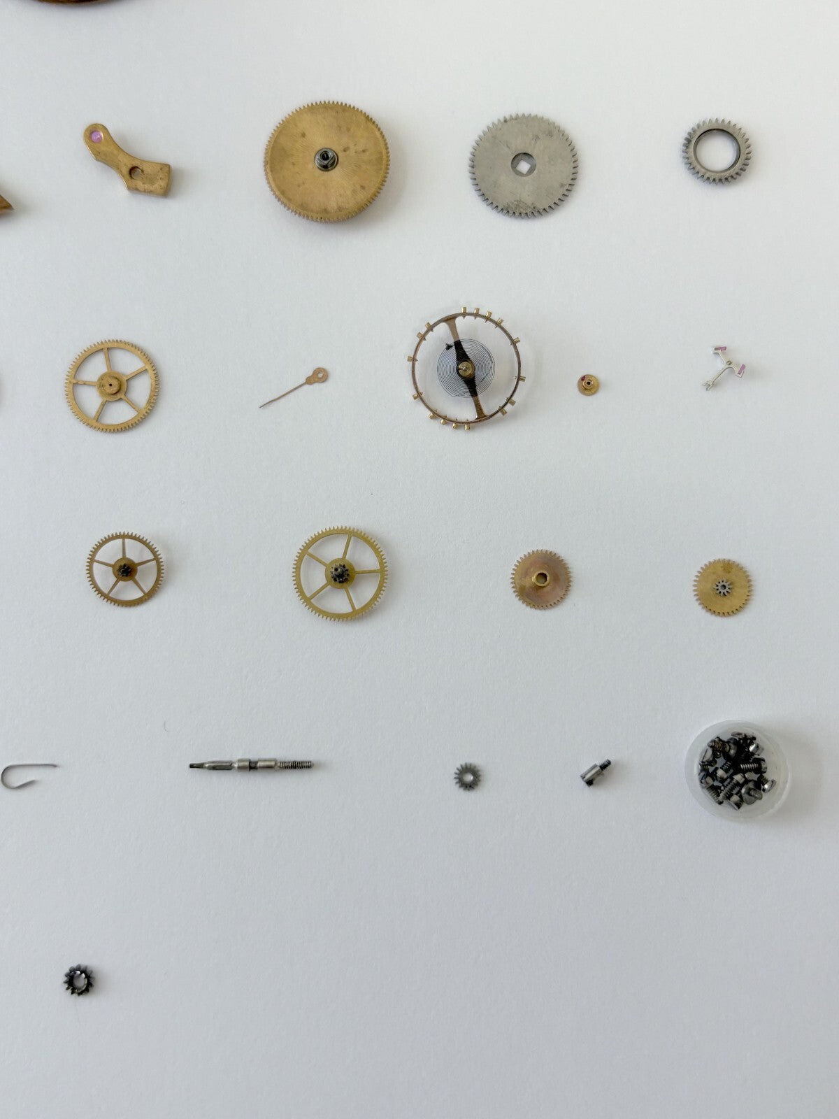 Omega Cal 284 Watch Movement Parts Balance Fork Spring Bridge Barrel Balance