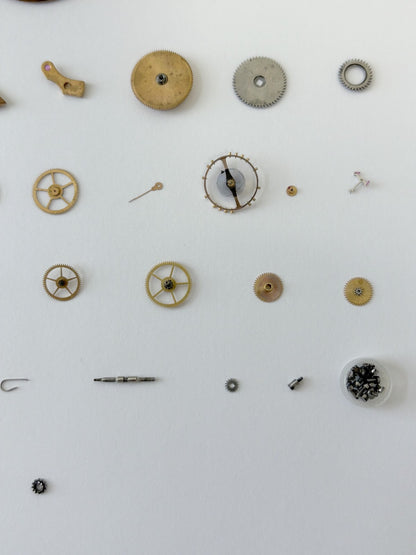 Omega Cal 284 Watch Movement Parts Balance Fork Spring Bridge Barrel Balance