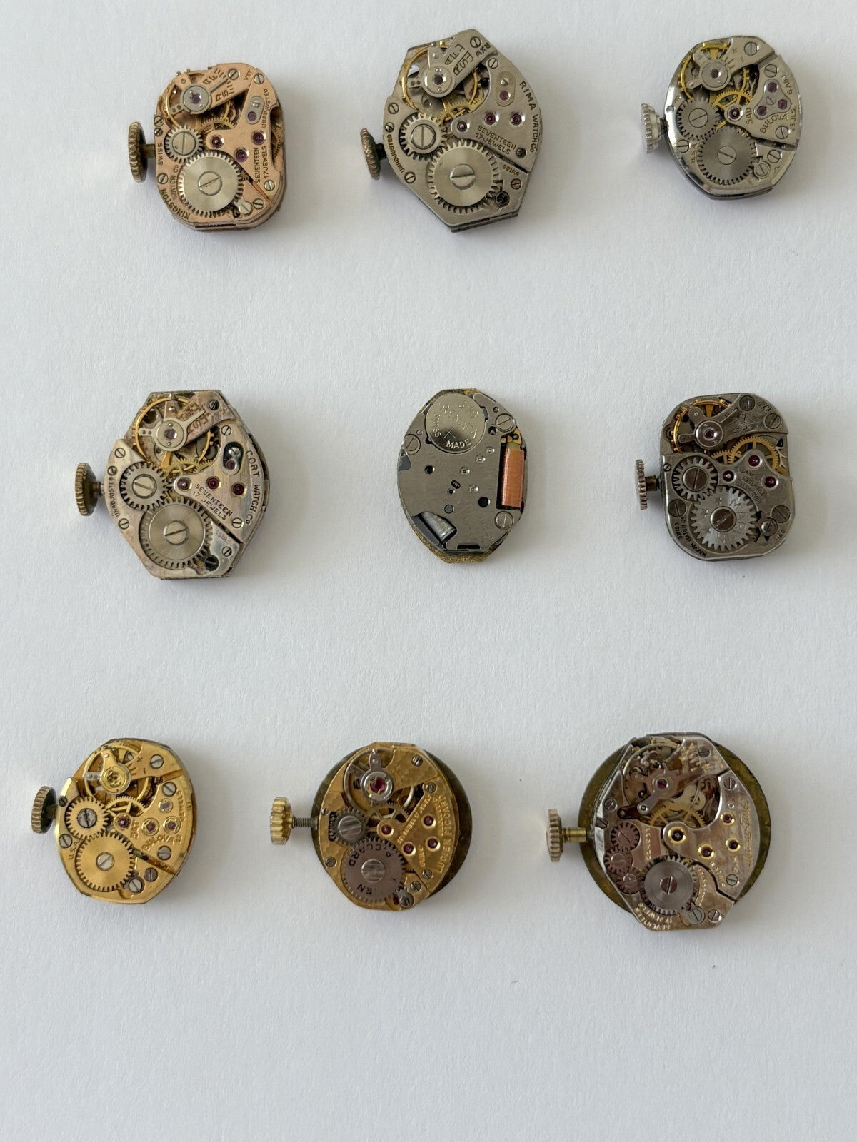Ladies mechanical watch movements for parts or repair dial hands crown balance