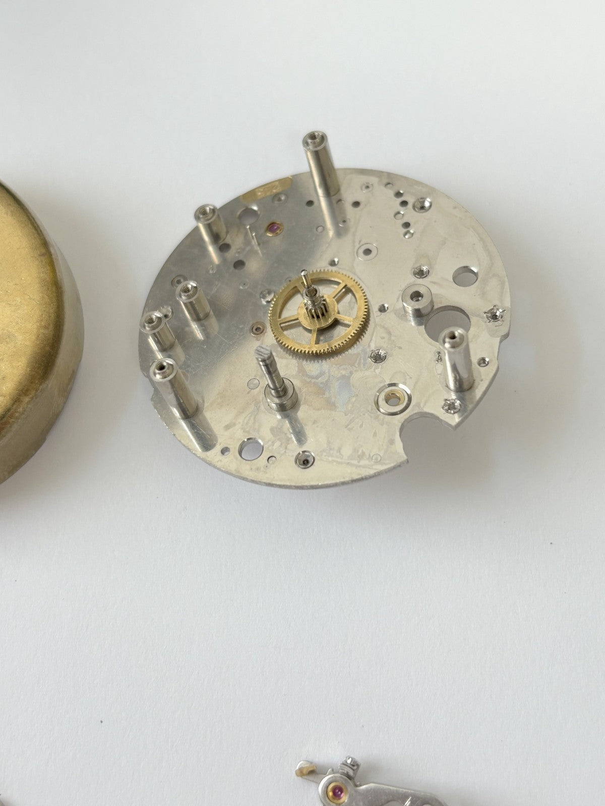 Jaeger LeCoultre Cal 245 Clock Movement Part Balance Fork Barrel Wheel Plates