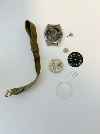 BUSTED FOR PARTS/REPAIR GS-06S-4804 Bulova Benrus Lugran watch military Vietnam - Used Watch Parts