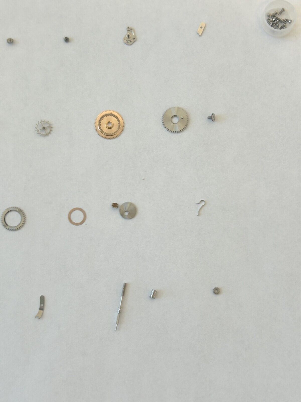 Omega Cal 563 Watch Parts Movement Dial Calendar Disk Fork Wheels Springs Bridge - Used Watch Parts