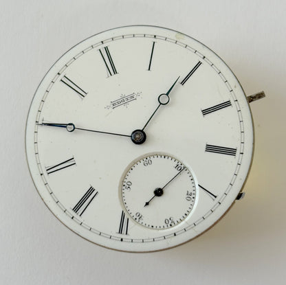 Elgin Grade 67 Pocket Watch Part Movement Balance Fork Spring Bridge Dial Hands