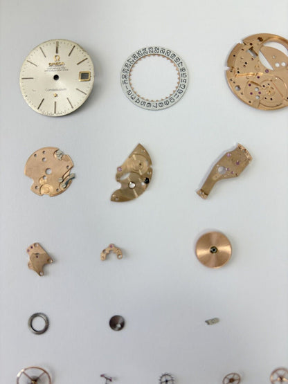 Omega Cal 564 Watch Parts Movement Calendar Disc Fork Wheels Springs Bridge