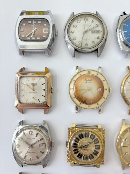 lot of 15 mechanical watches parts/repair