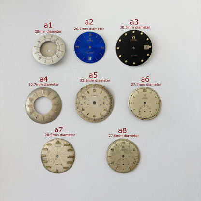 Vtg Dials for Omega Jaeger Lecoultre Alarm Memovox Juvenia chronograph watch