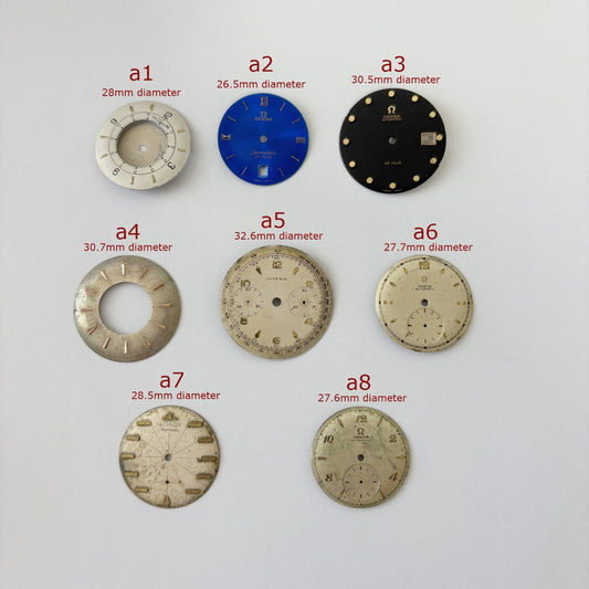 Vtg Dials for Omega Jaeger Lecoultre Alarm Memovox Juvenia chronograph watch