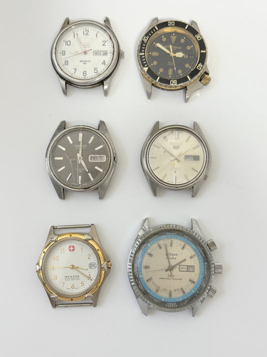 lot of watches seiko wenger elgin & other parts/repair