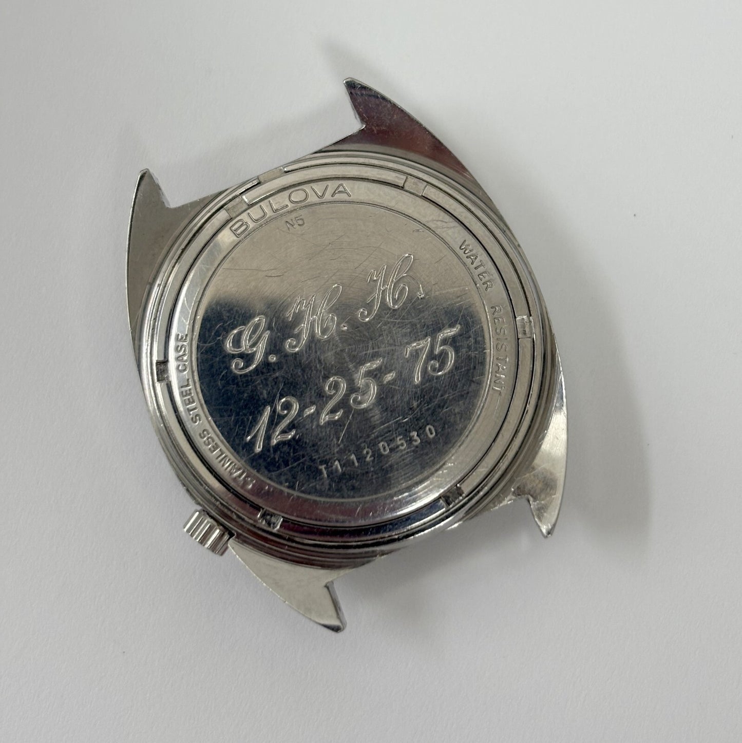Running & keeping time Bulova Accutron Stainless Steel Blue Dial Watch 2181