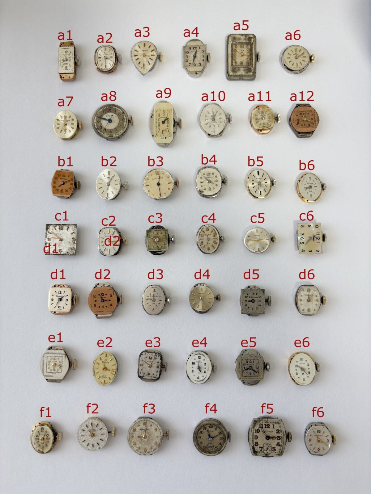 Ladies mechanical watch movements for parts or repair dial hands crown balance