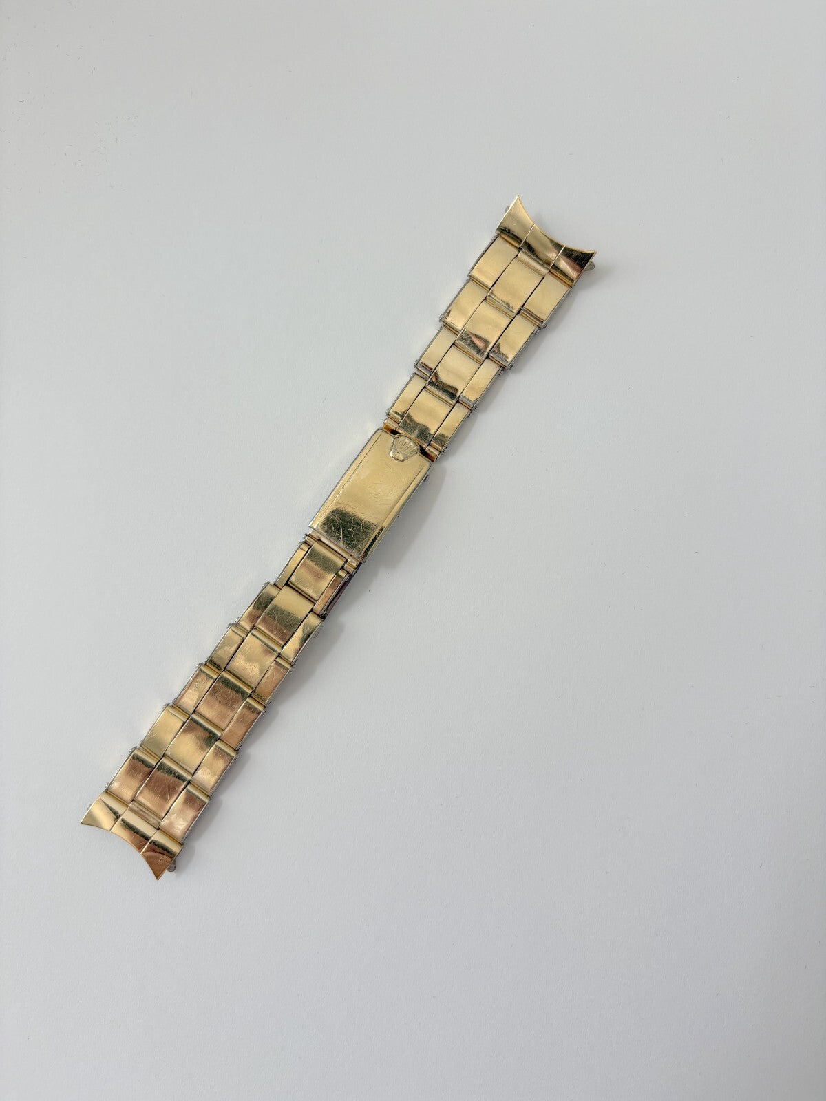 ORIGINAL 1970's Rolex Gold Filled Oyster Rivet Bracelet w/ 19 mm Ends! 1025 1024