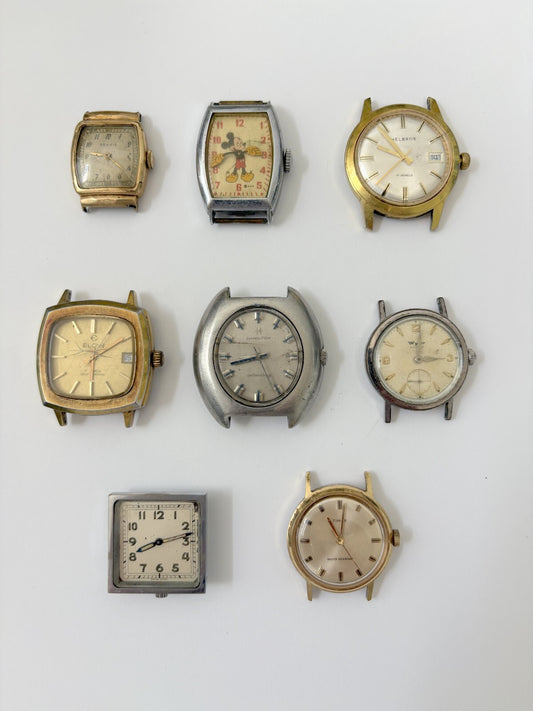 lot of 8 mechanical watches parts/repair