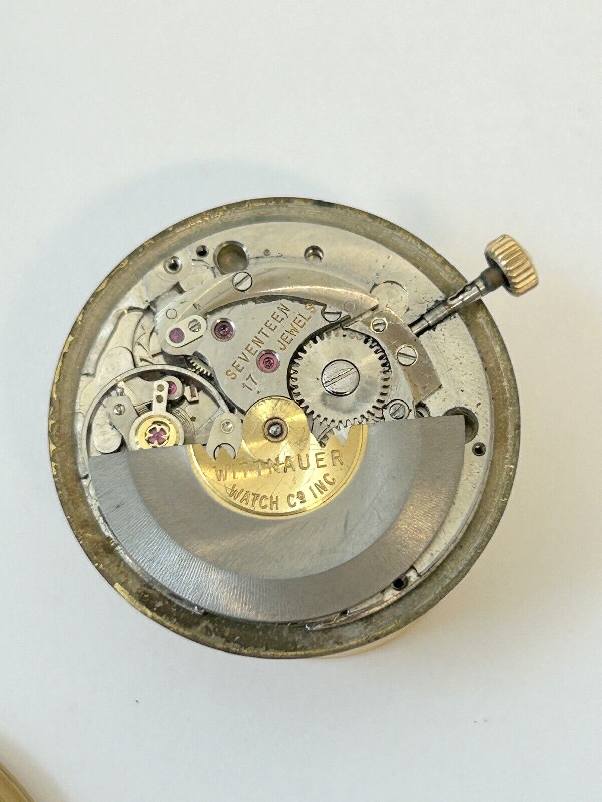 Wittnauer Cal 11AHS1 Watch Parts Movement Balance Spring Dial Hand Case Fork